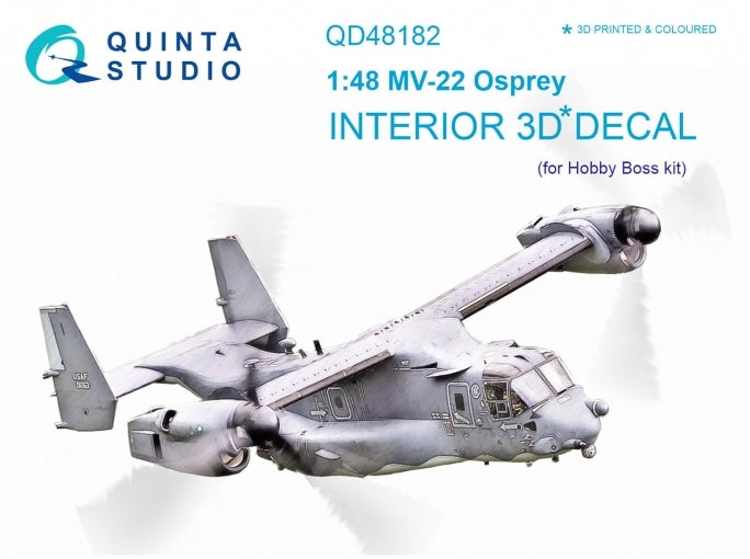Bell-Boeing MV-22 Osprey 3D-Printed coloured Interior on decal paper (designed to be used with Hobby Boss kits)