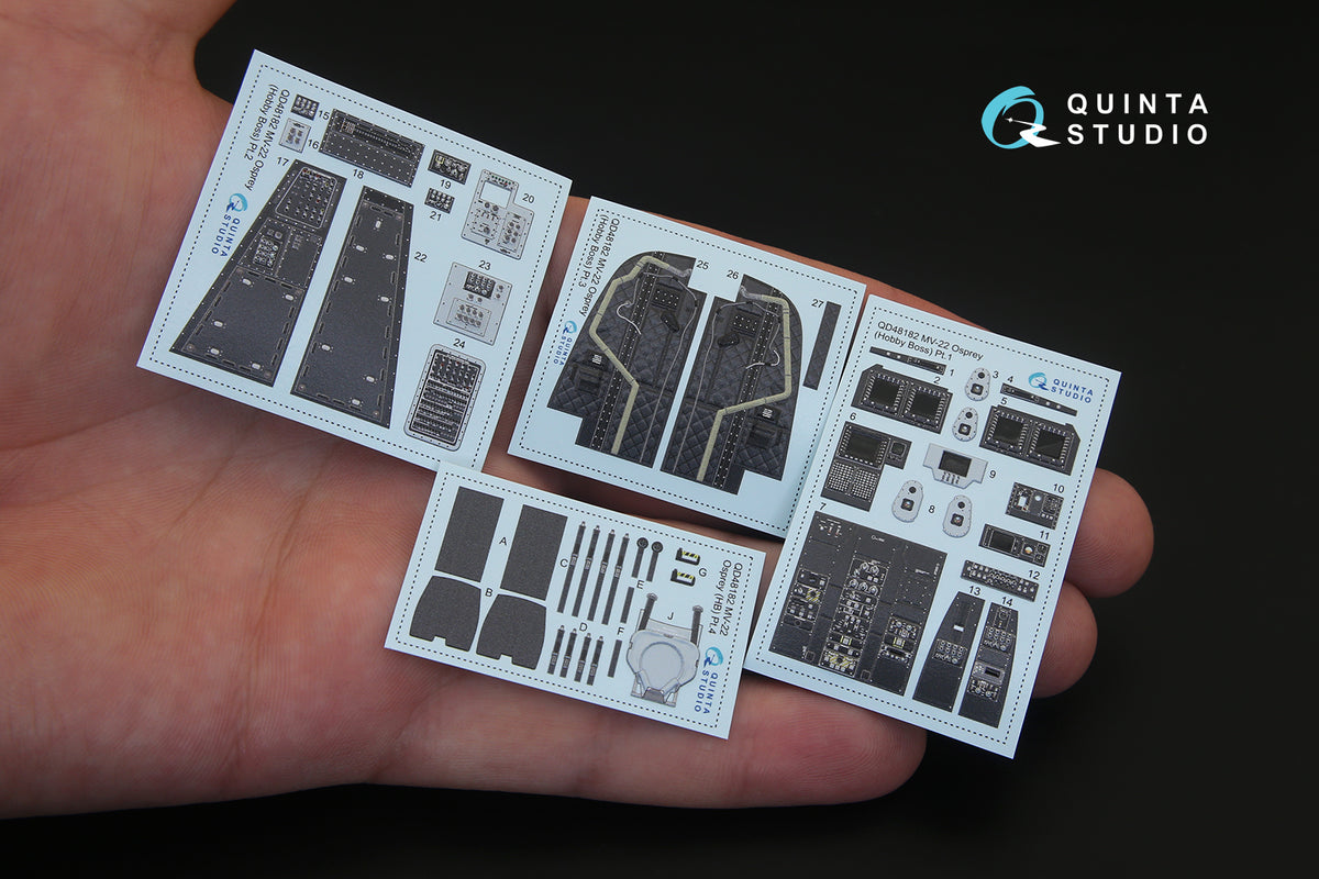 Bell-Boeing MV-22 Osprey 3D-Printed coloured Interior on decal paper (designed to be used with Hobby Boss kits)