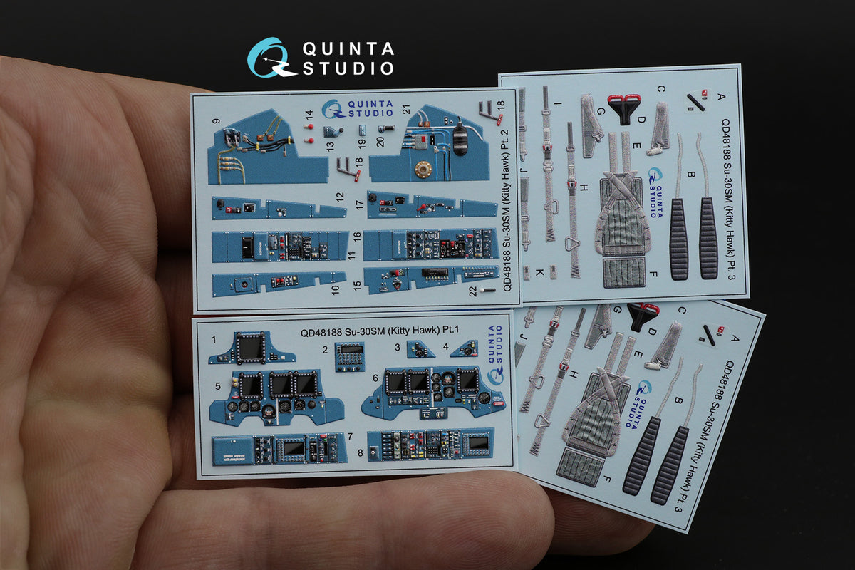 Sukhoi Su-30SM 3D-Printed coloured Interior on decal paper (designed to be used with Kitty Hawk Models Models and Zimi Model kits)