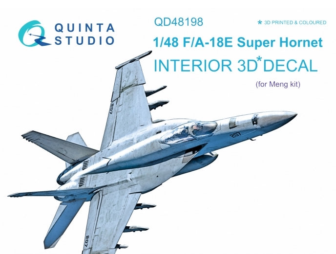 Boeing F/A-18E Hornet 3D-Printed coloured Interior on decal paper (designed to be used with Meng Model kits)