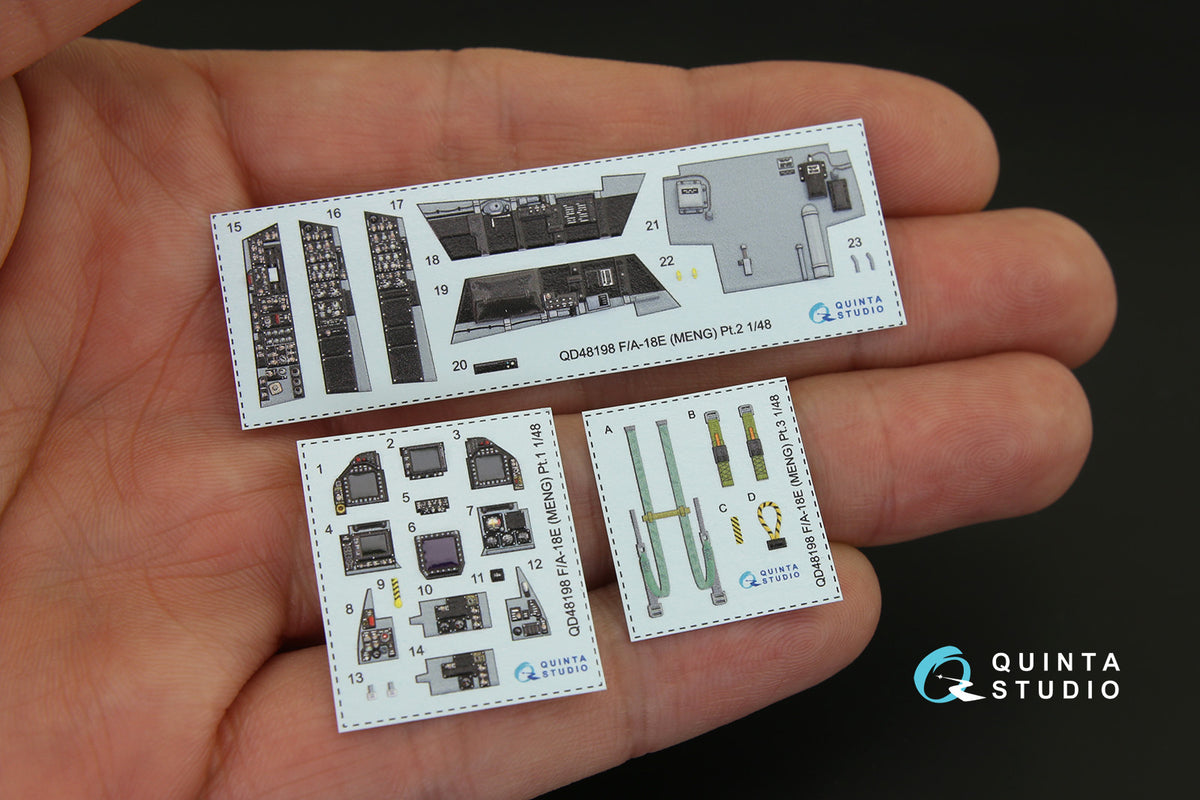 Boeing F/A-18E Hornet 3D-Printed coloured Interior on decal paper (designed to be used with Meng Model kits)
