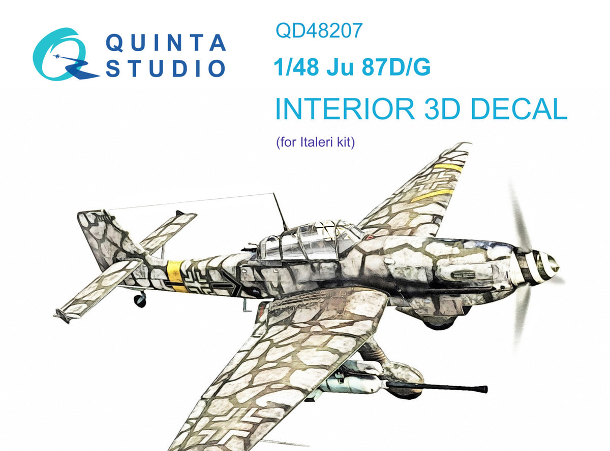 Junkers Ju-87D/G 'Stuka' 3D-Printed coloured Interior on decal paper (designed to be used with Italeri kits)