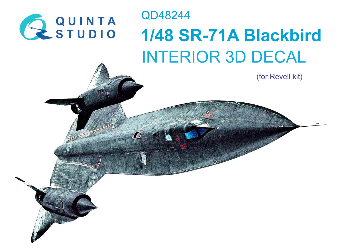 Lockheed SR-71A Blackbird 3D-Printed coloured Interior on decal paper (designed to be used with Revell kits)