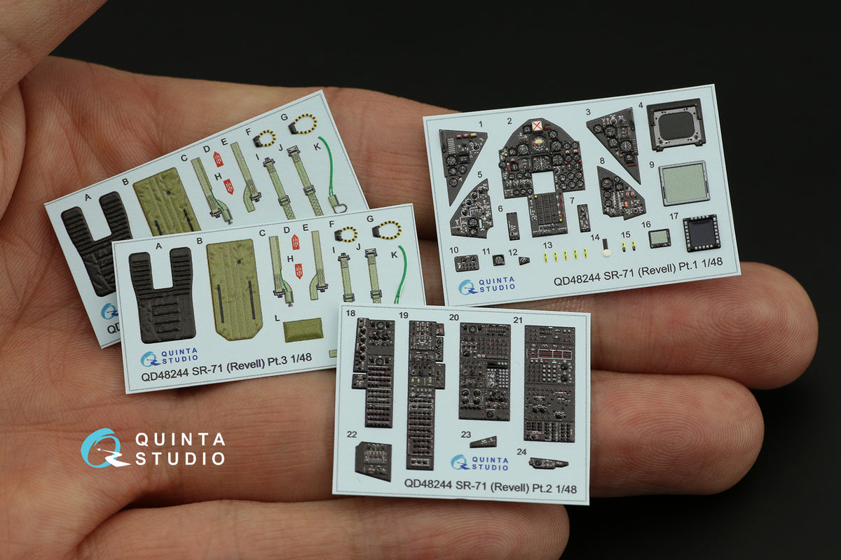 Lockheed SR-71A Blackbird 3D-Printed coloured Interior on decal paper (designed to be used with Revell kits)