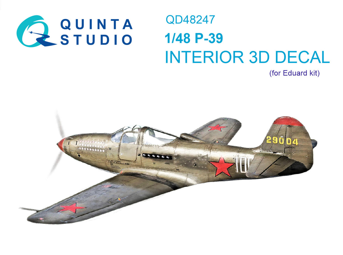 Bell P-39 3D-Printed coloured Interior on decal paper (designed to be used with Eduard kits)[P-39D / P-39N P-39Q/N P-39/P-400 P-39K/N P-39L/N]