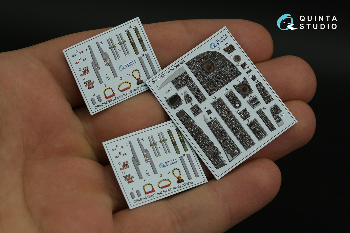 Grumman A-6E 3D-Printed coloured Interior on decal paper (designed to be used with Kinetic Model kits)