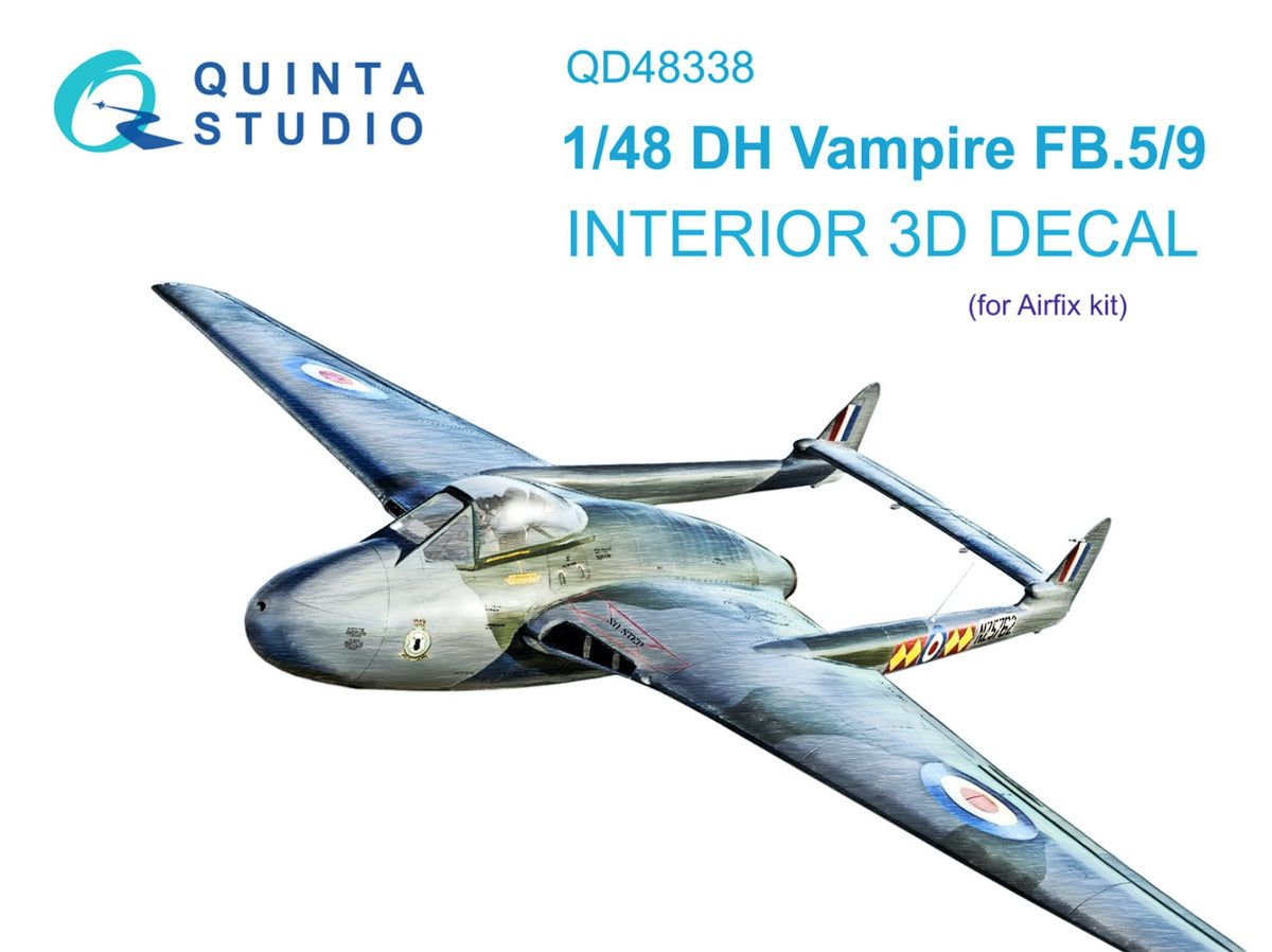 de Havilland Vampire FB.5/FB.9 3D-Printed coloured Interior on decal paper (designed to be used with Airfix kits)