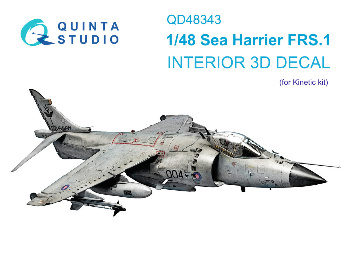 BAe Sea Harrier FRS.1 3D-Printed coloured Interior on decal paper (designed to be used with Kinetic Model kits)