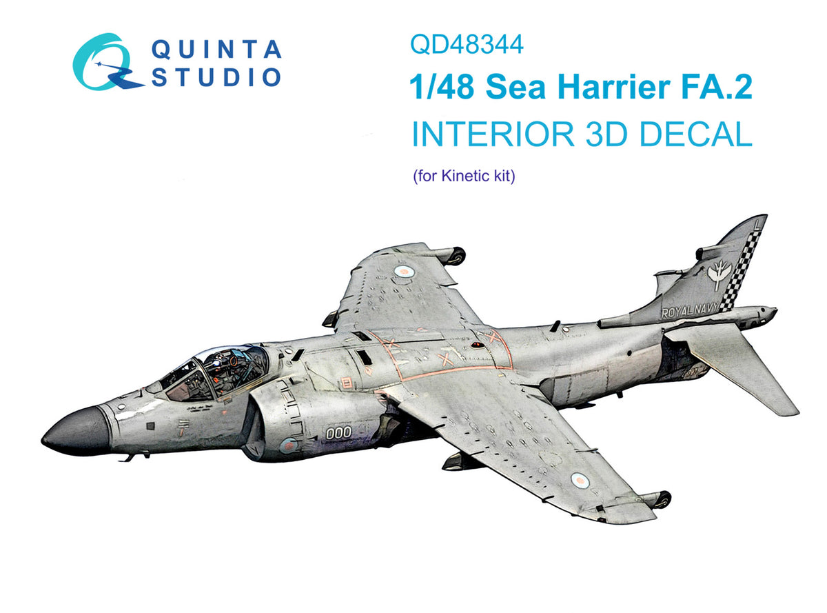 BAe Sea Harrier FA.2 3D-Printed coloured Interior on decal paper (designed to be used with Kinetic Model kits)
