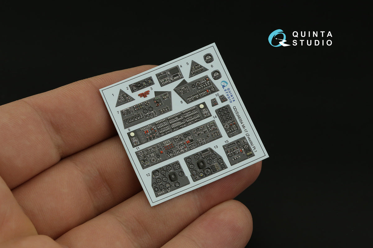 Mil Mi-17 (Mi-8MT Export version) 3D-Printed coloured Interior on decal paper (designed to be used with Zvezda kits)