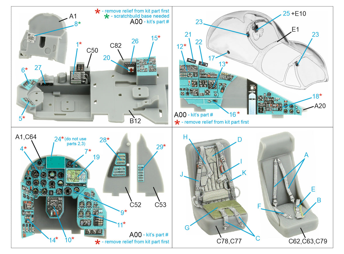 Mil Mi-24D 3D-Printed coloured Interior on decal paper (designed to be used with Trumpeter kits)