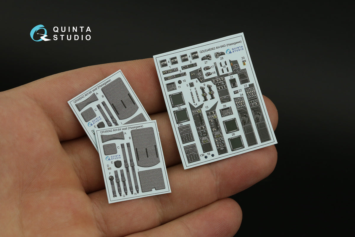 Bell/Boeing AH-64D 3D-Printed coloured Interior on decal paper (designed to be used with Hasegawa kits)