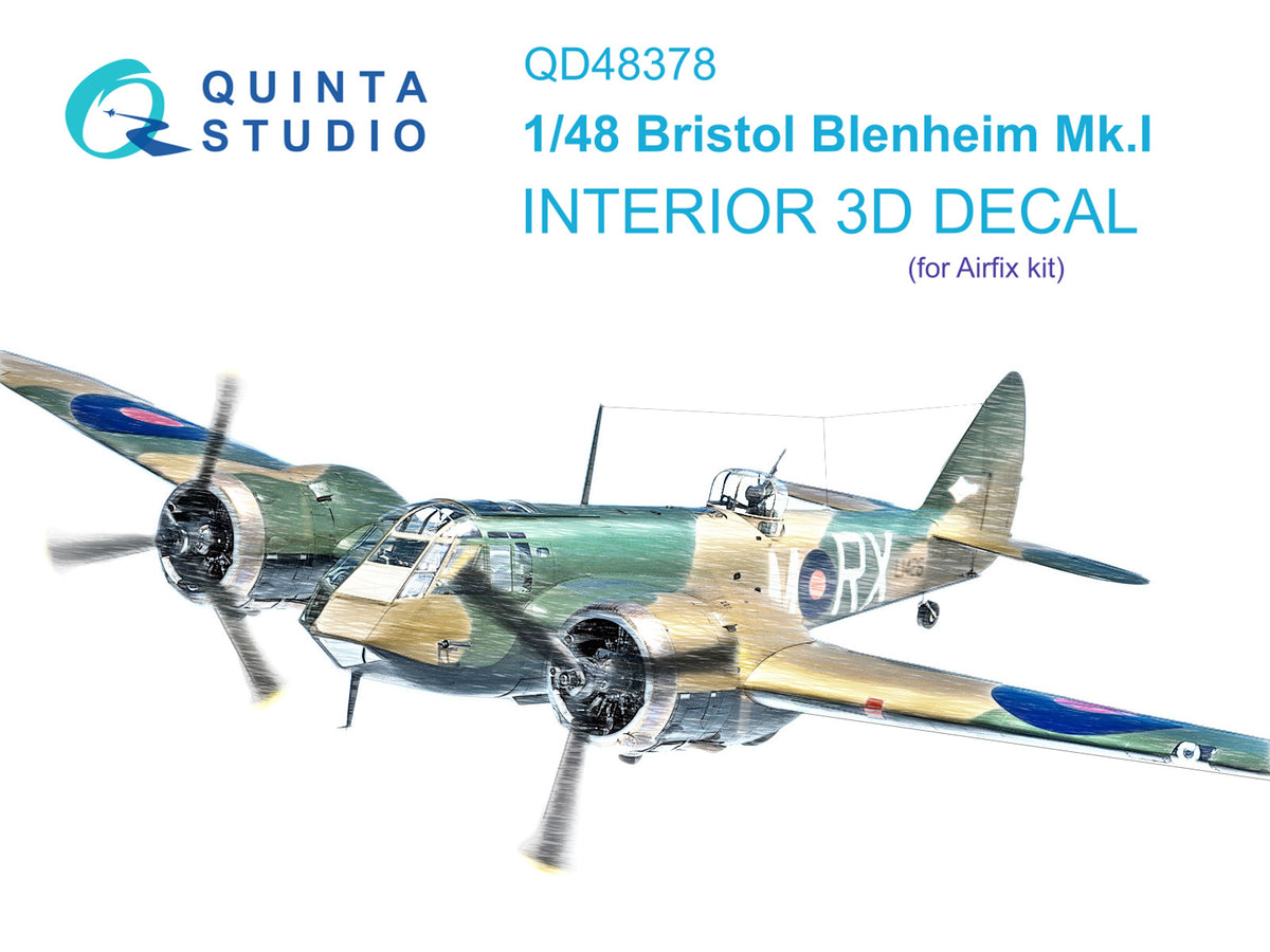 Bristol Blenheim Mk.I 3D-Printed coloured Interior on decal paper (designed to be used with Airfix kits)