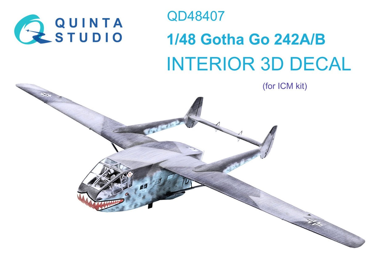 Gotha Go-242A/Go-242B 3D-Printed coloured Interior on decal paper (designed to be used with ICM UA UK kits)