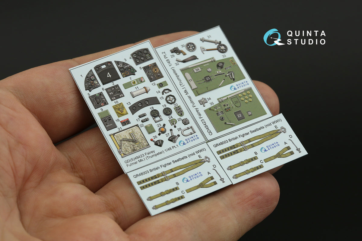 Fairey Fulmar Mk.I 3D-Printed coloured Interior on decal paper (designed to be used with Trumpeter kits)
