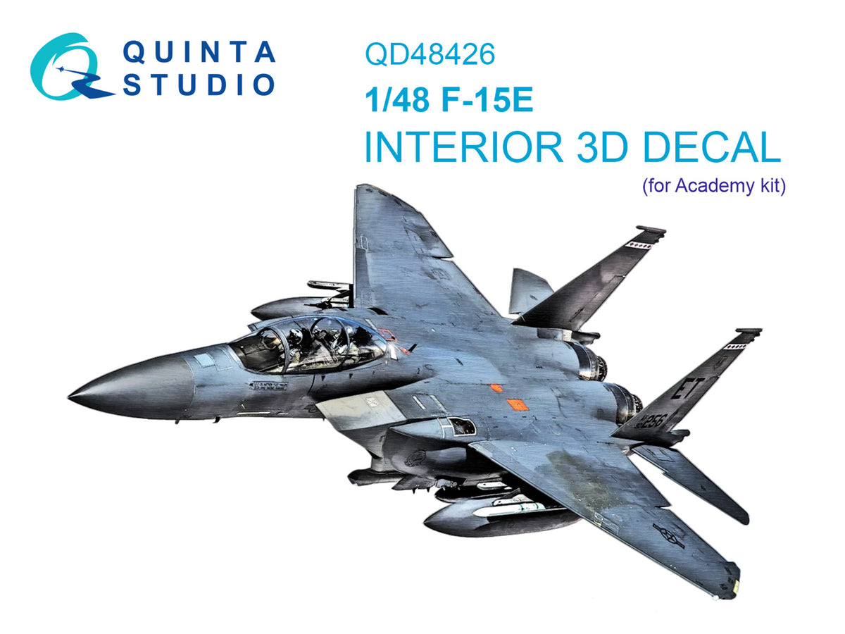 McDonnell F-15E Eagle 3D-Printed coloured Interior on decal paper (designed to be used with Academy kits)