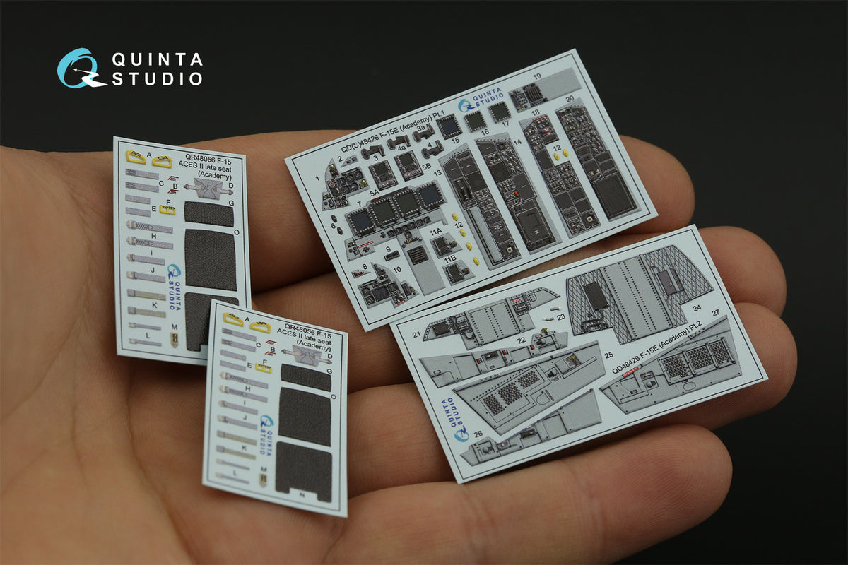 McDonnell F-15E Eagle 3D-Printed coloured Interior on decal paper (designed to be used with Academy kits)