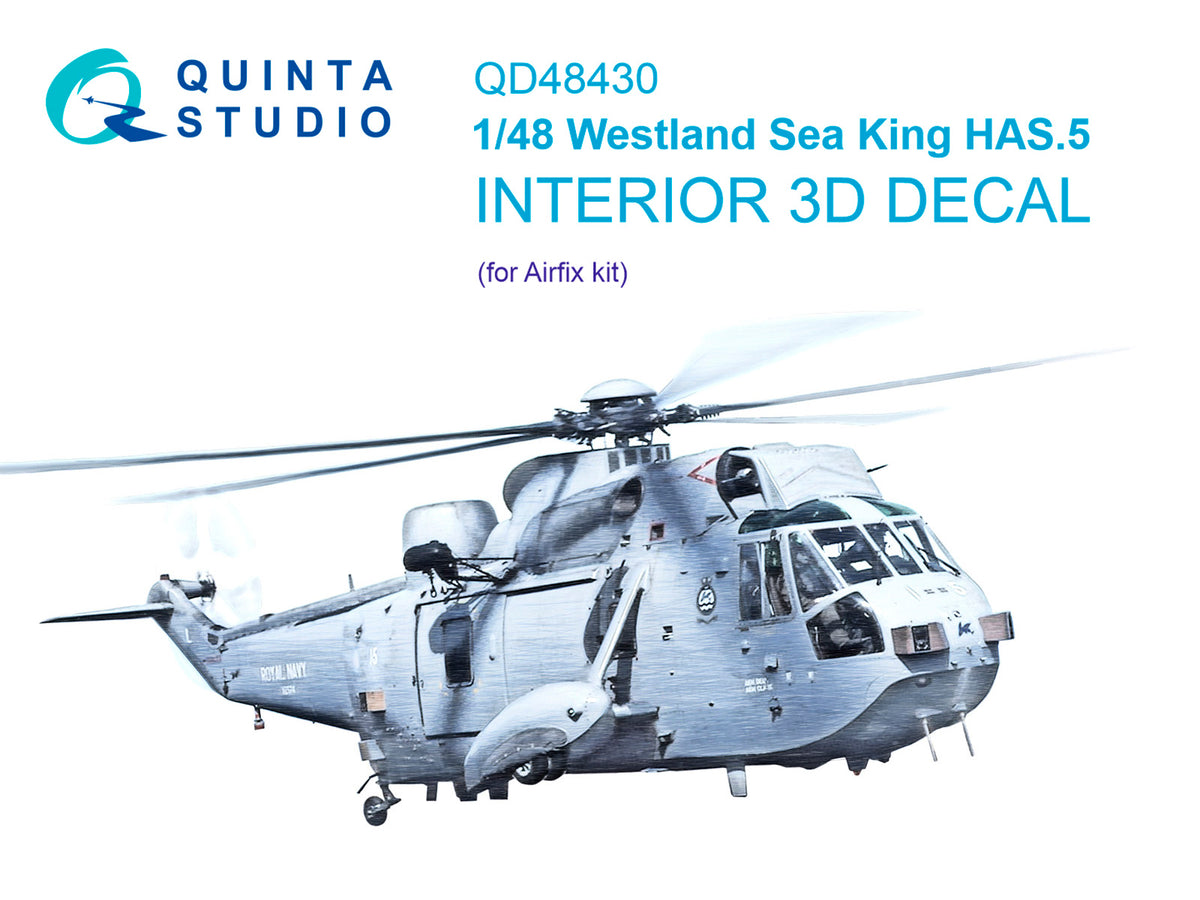Westland Sea King HAS.5 3D-Printed coloured Interior on decal paper (designed to be used with Airfix kits)
