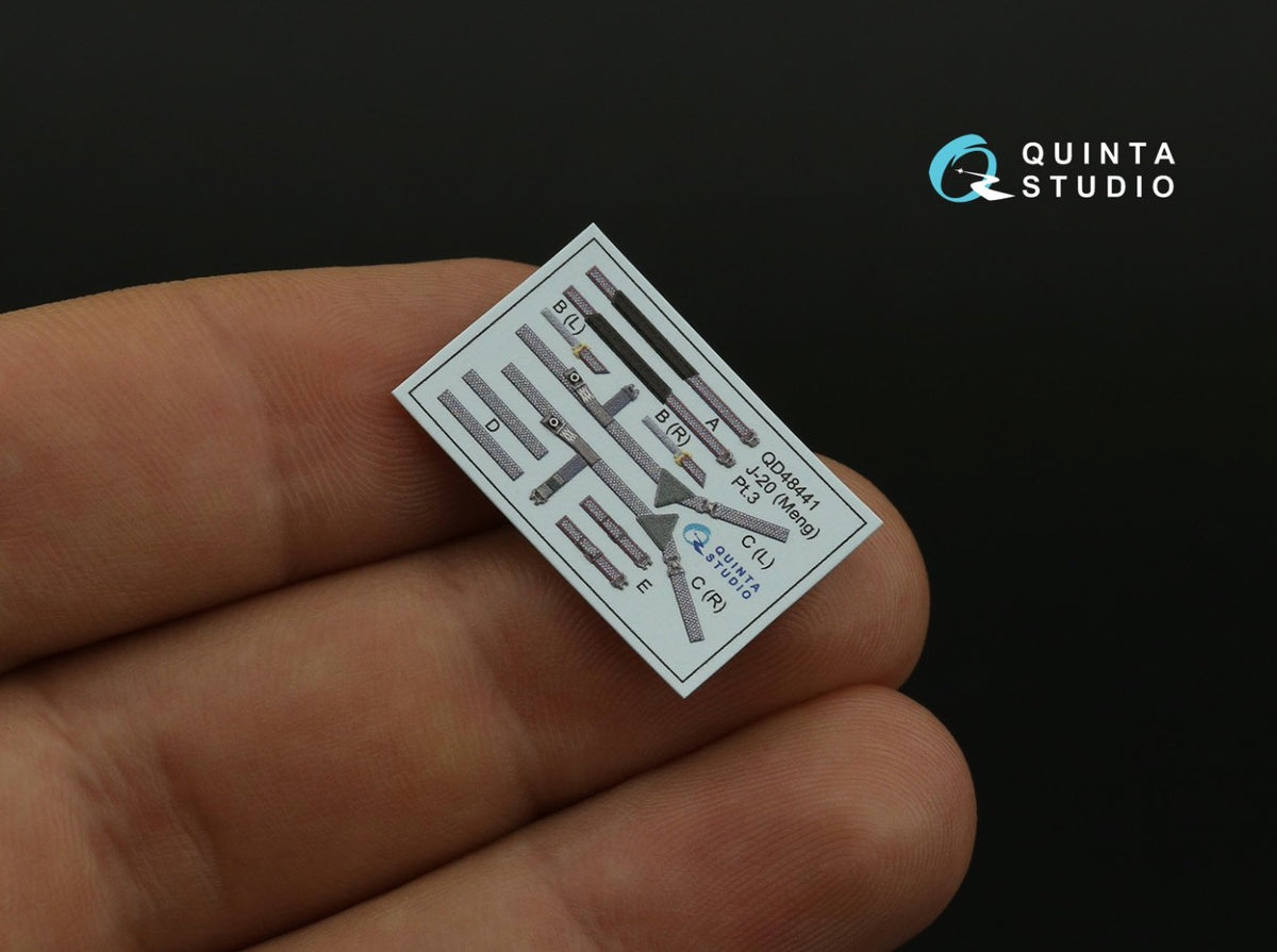 Chengdu J-20 Stealth Fighter 3D-Printed coloured Interior on decal paper (designed to be used with (designed to be used with Meng Model kits)
