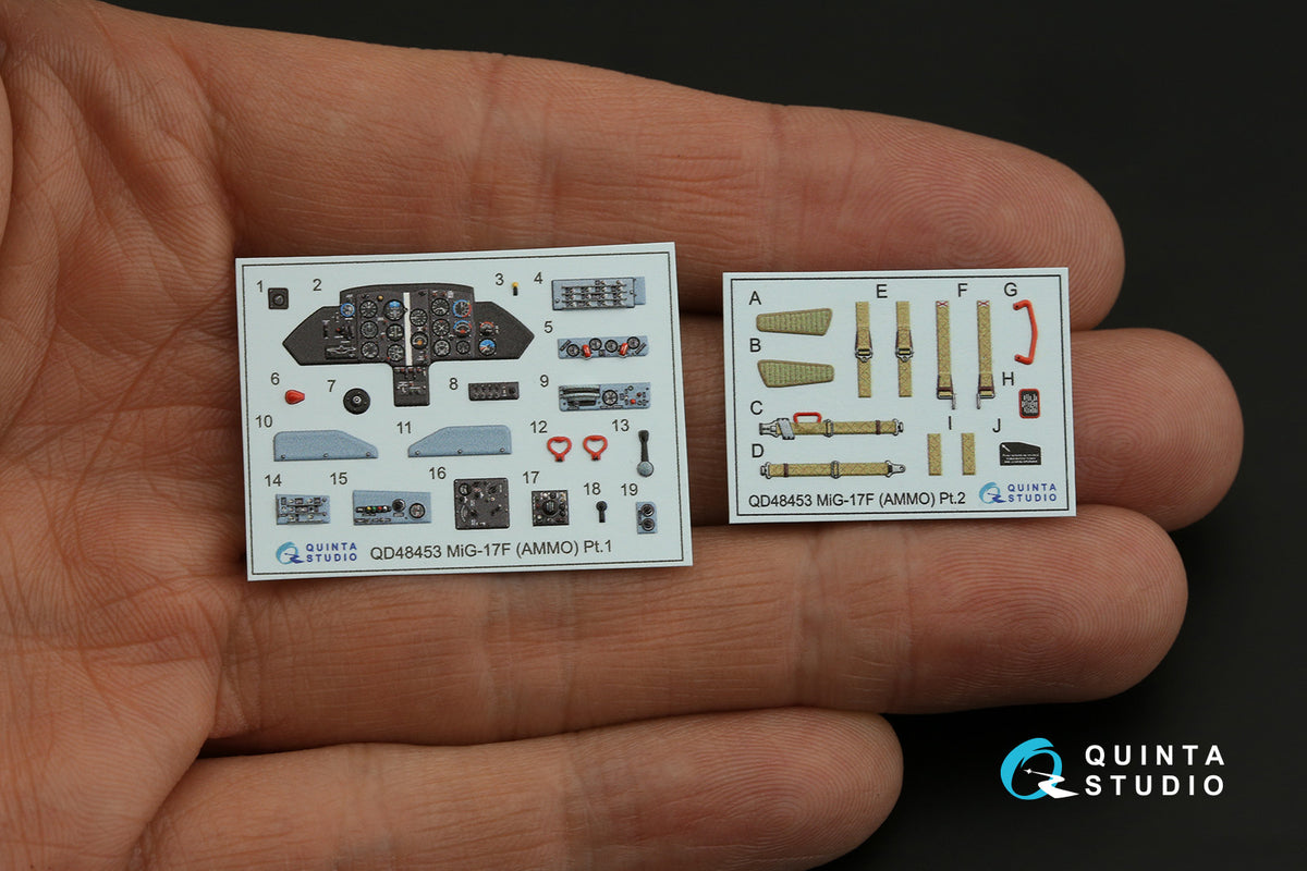 Mikoyan MiG-17F 3D-Printed coloured Interior on decal paper ((designed to be used with Ammo and Kinetic Model kits)