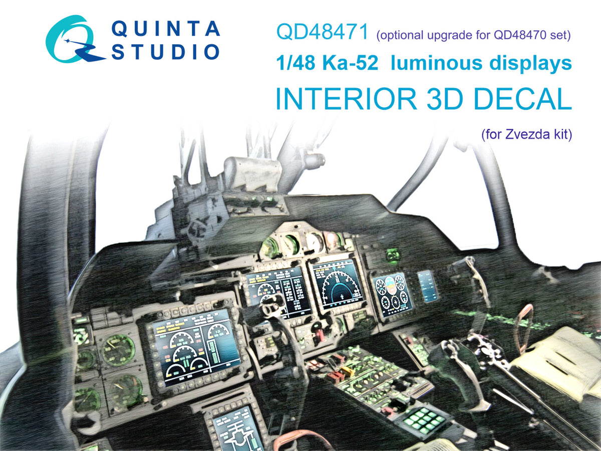 Kamov Ka-52 luminous displays for QD48470/QDS-48470 sets (3D-Printed)(designed to be used with Zvezda kits)