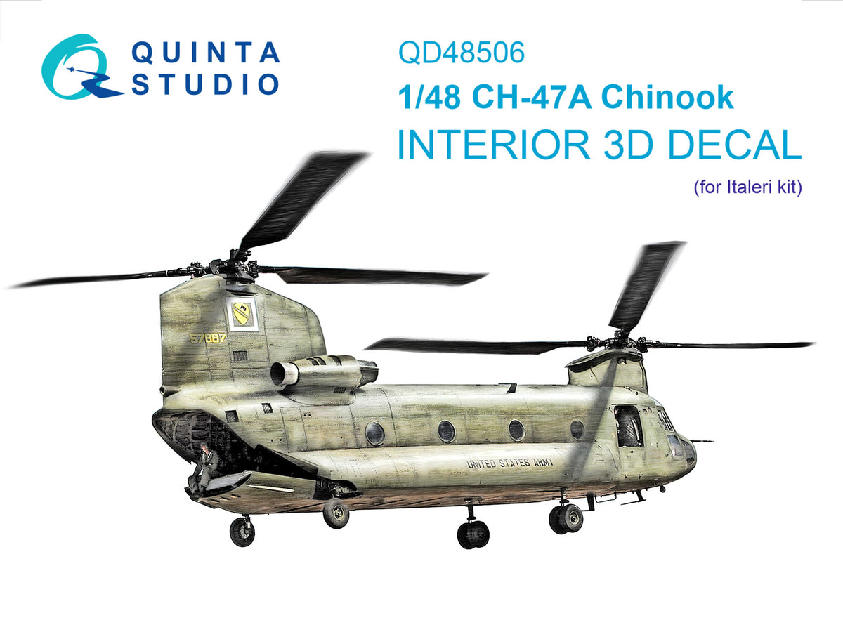 Boeing CH-47A Chinook 3D-Printed coloured Interior on decal paper (designed to be used with Italeri kits)