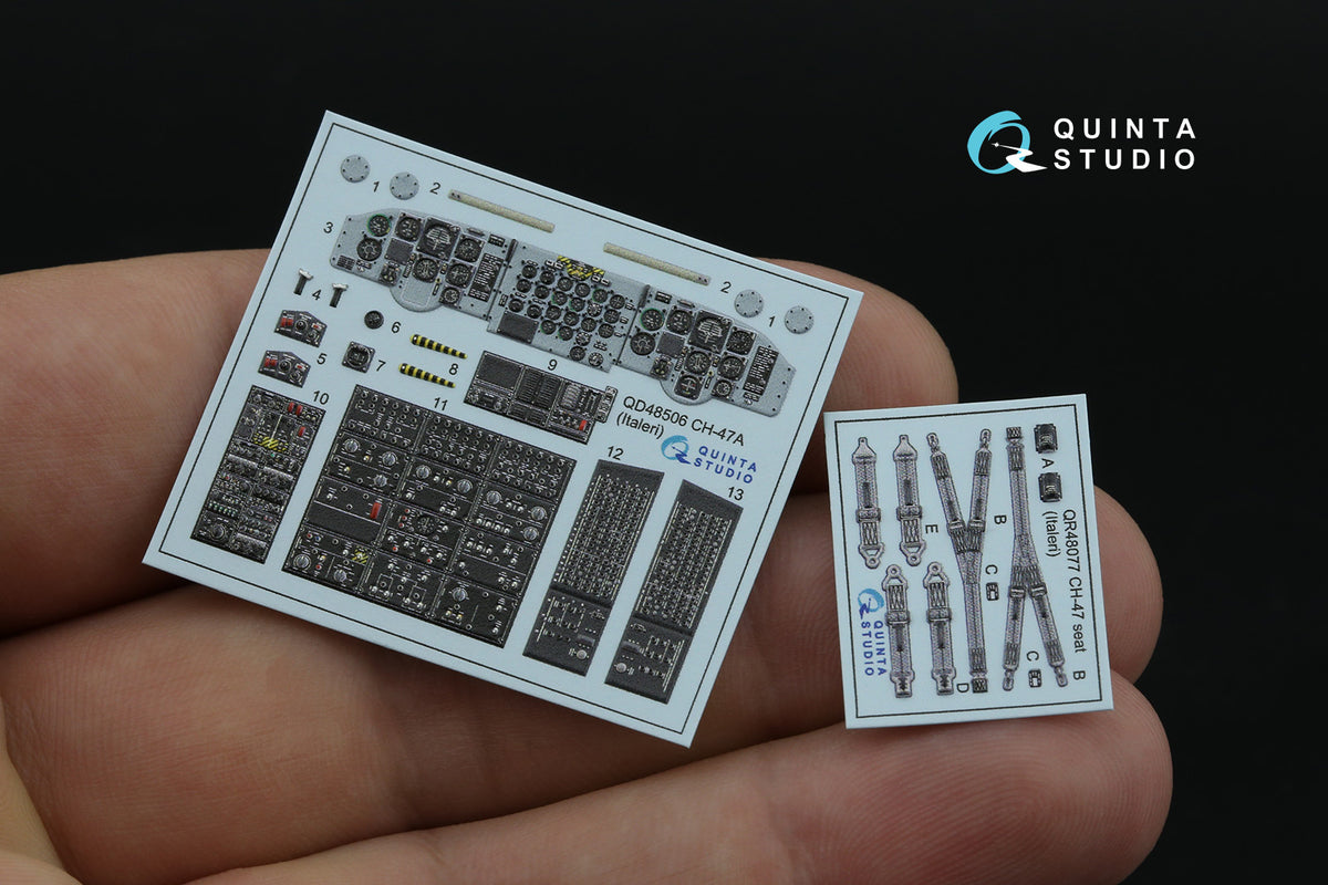 Boeing CH-47A Chinook 3D-Printed coloured Interior on decal paper (designed to be used with Italeri kits)
