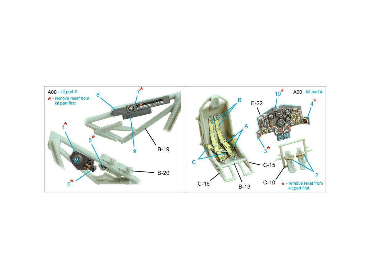 Horten Ho-229A 3D-Printed coloured Interior on decal paper (designed to be used with Zoukei Mura SWS)