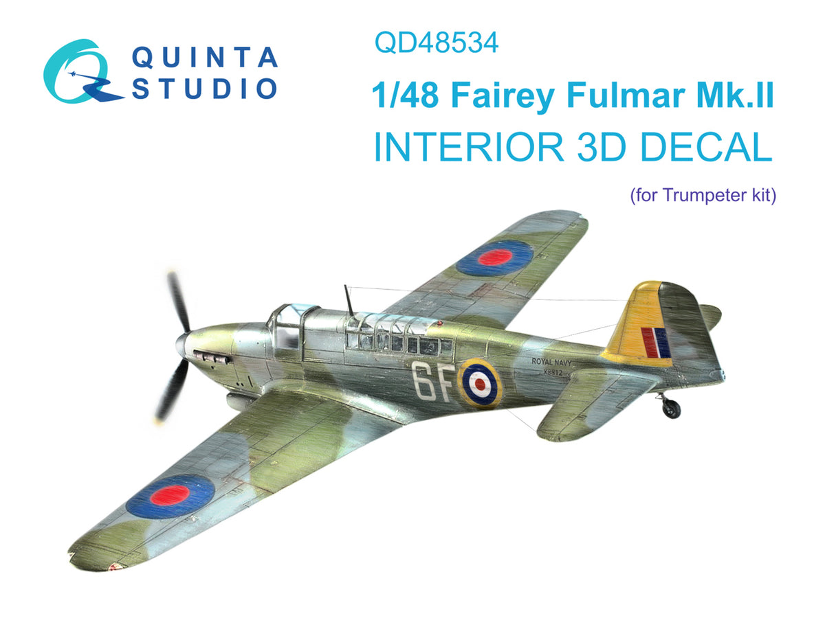 Fairey Fulmar Mk.II 3D-Printed coloured Interior on decal paper (designed to be used with Trumpeter kits)
