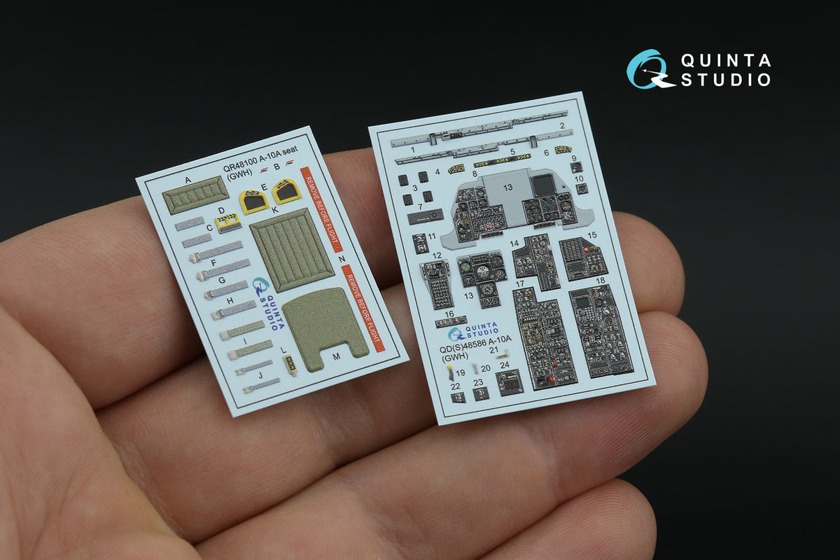 Fairchild A-10A Warthog 3D-Printed & coloured Interior on decal paper (designed to be used with Great Wall Hobby kits)