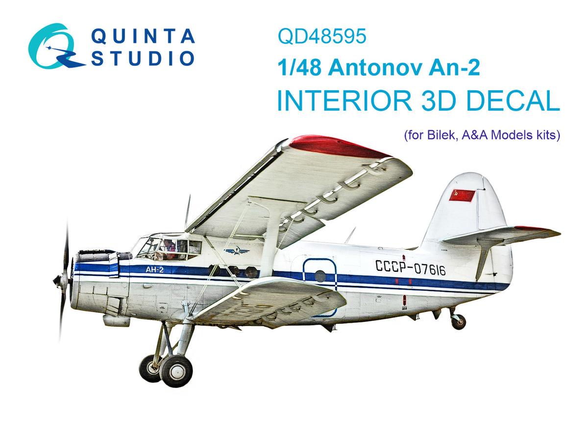 Antonov An-2 Colt 3D-Printed & coloured Interior on decal paper (designed to be used with A & A Models and Bilek kits)