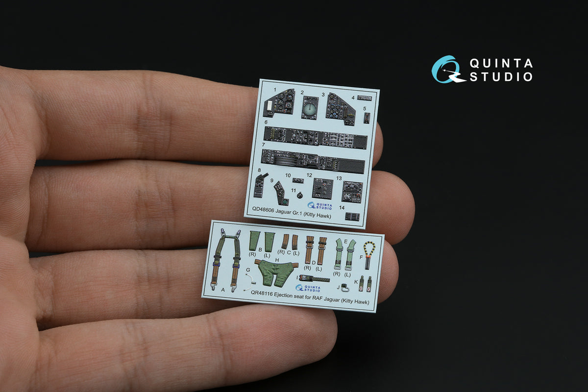 Sepecat Jaguar Gr.1 3D-Printed & coloured Interior on decal paper (designed to be used with Kitty Hawk Models Models and Zimi Model kits)