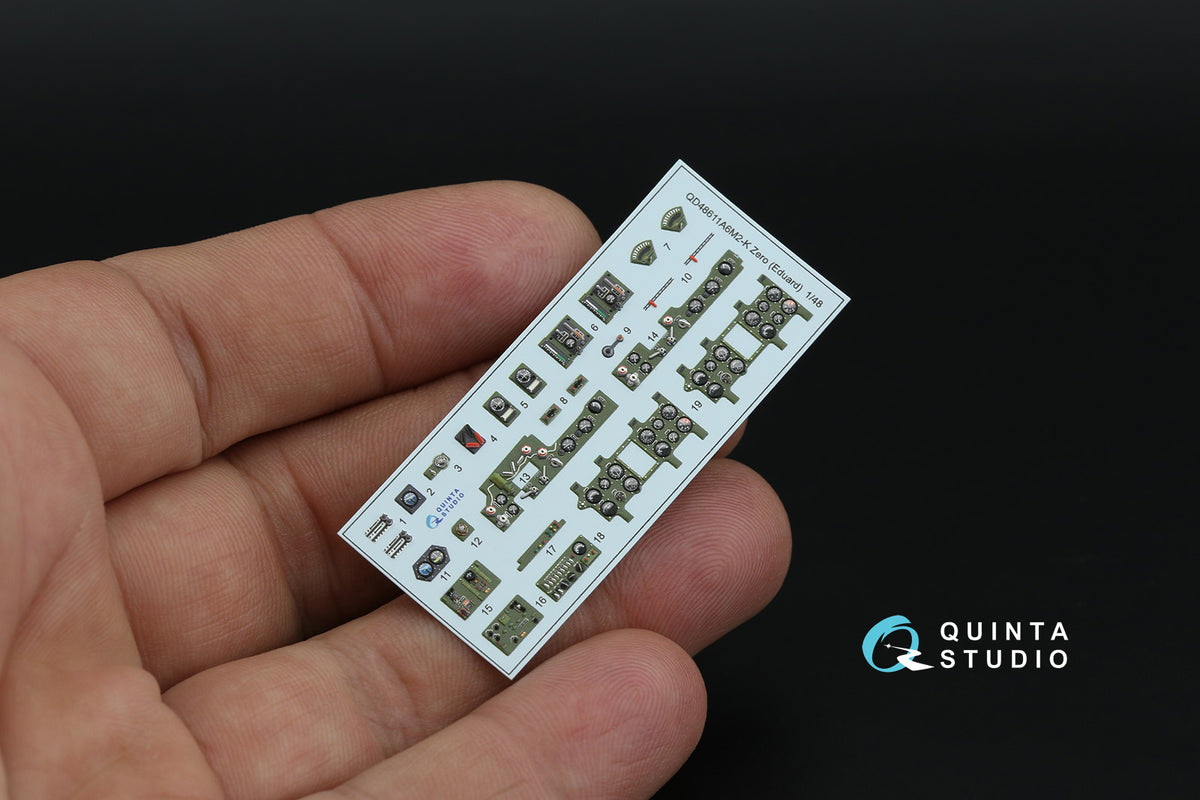 Mitsubishi A6M2-K Zero 3D-Printed & coloured Interior on decal paper(designed to be used with Eduard kits)