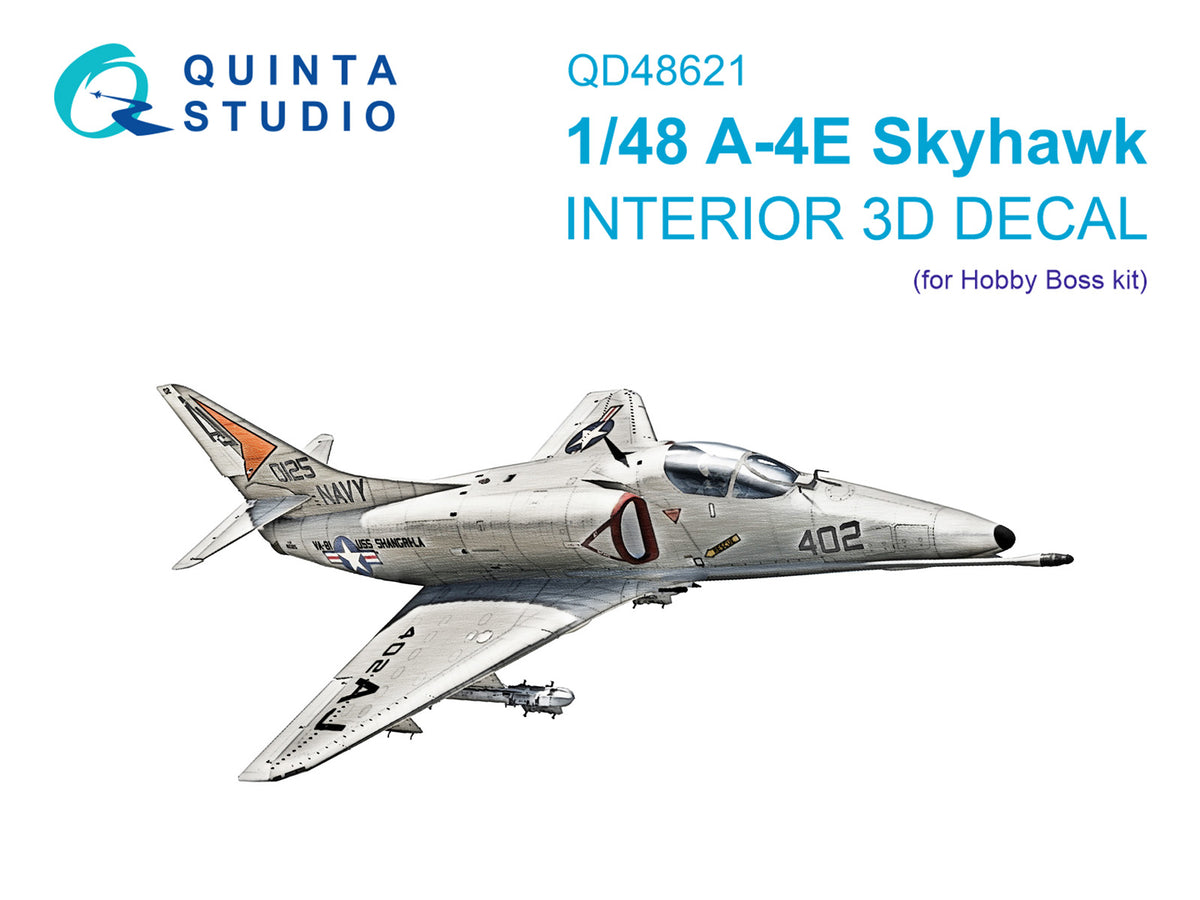 Douglas A-4E Skyhawk 3D-Printed & coloured Interior on decal paper (designed to be used with Hobby Boss kits)