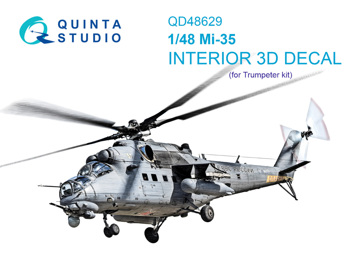 Mil Mi-35 3D-Printed & coloured Interior on decal paper (designed to be used with Trumpeter kits)