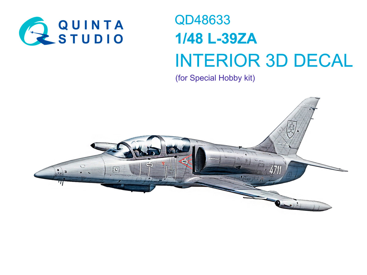 Aero L-39ZA 3D-Printed & coloured Interior on decal paper (designed to be used with Special Hobby kits)