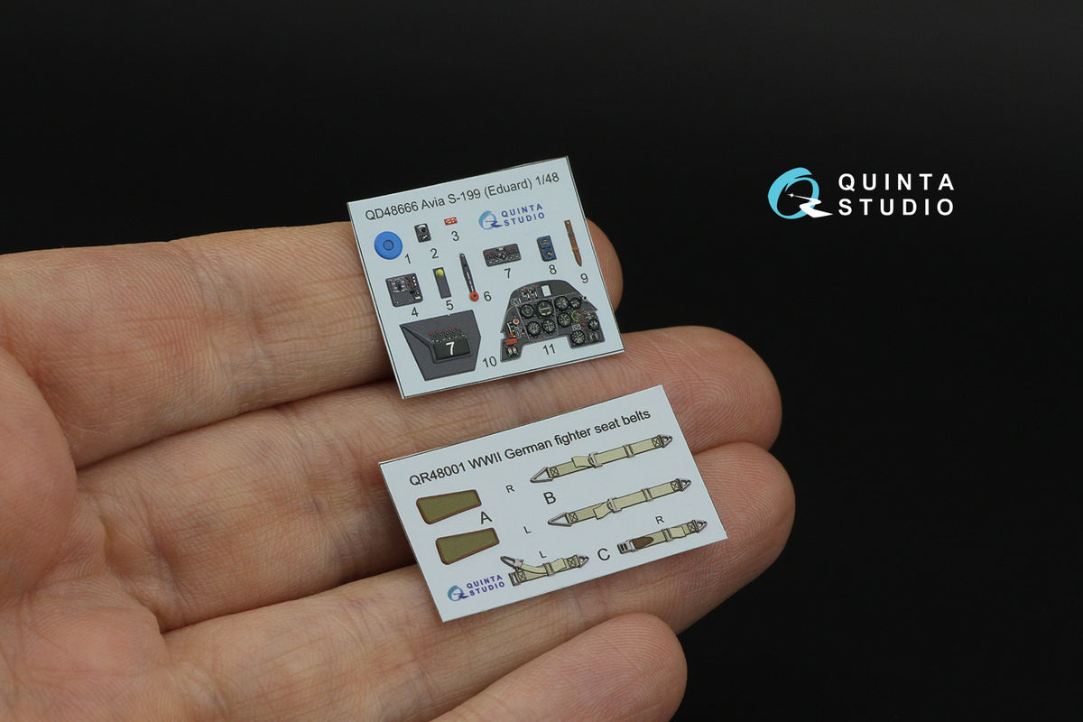 Avia S-199 3D-Printed & coloured Interior on decal paper(designed to be used with Eduard kits)