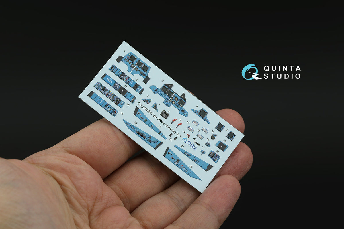 Sukhoi Su-30SM 3D-Printed & coloured Interior on decal paper (designed to be used with Zvezda kits)