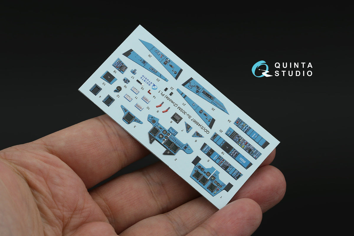 Sukhoi Su-30SM 3D-Printed & coloured Interior on decal paper (designed to be used with Zvezda kits)