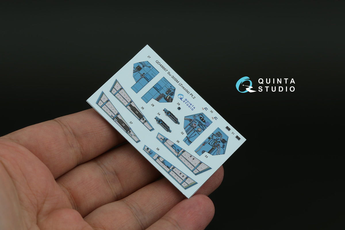 Sukhoi Su-30SM 3D-Printed & coloured Interior on decal paper (designed to be used with Zvezda kits)
