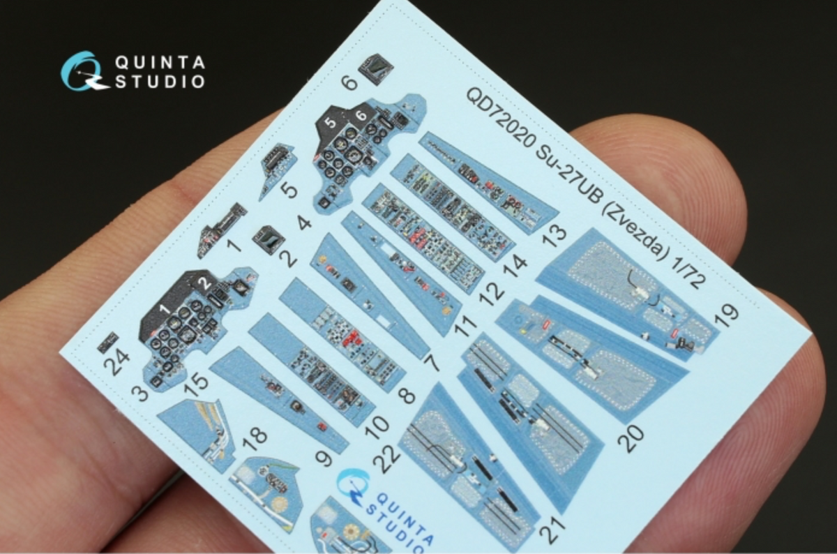 Sukhoi Su-27UB 3D-Printed coloured Interior on decal paper (designed to be used with Zvezda kits)