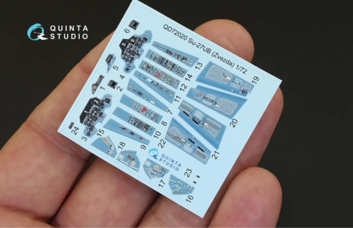 Sukhoi Su-27UB 3D-Printed coloured Interior on decal paper (designed to be used with Zvezda kits)