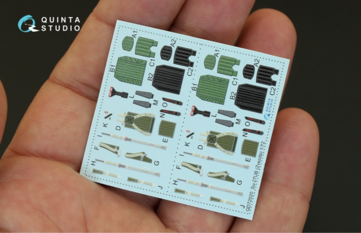 Sukhoi Su-27UB 3D-Printed coloured Interior on decal paper (designed to be used with Zvezda kits)