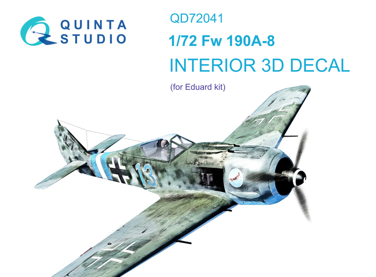 Focke-Wulf Fw-190A-8 3D-Printed coloured Interior on decal paper (designed to be used with Eduard kits)