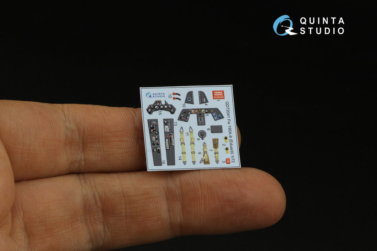 Focke-Wulf Fw-190A-8 3D-Printed coloured Interior on decal paper (designed to be used with Eduard kits)