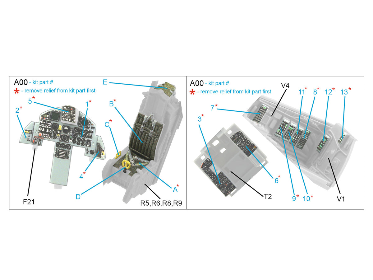 McDonnell F-15C Eagle 3D-Printed coloured Interior on decal paper (designed to be used with Great Wall Hobby kits)