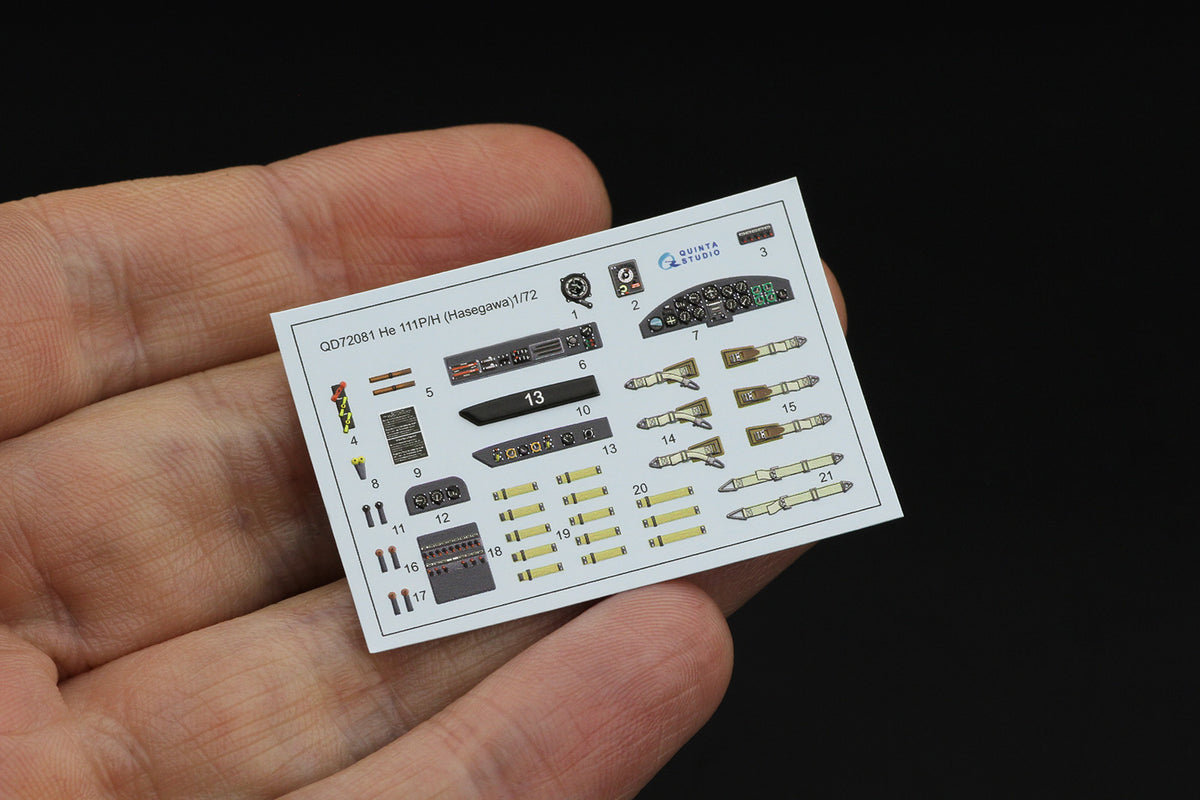 Heinkel He-111P/H 3D-Printed & coloured Interior on decal paper (designed to be used with Hasegawa kits)