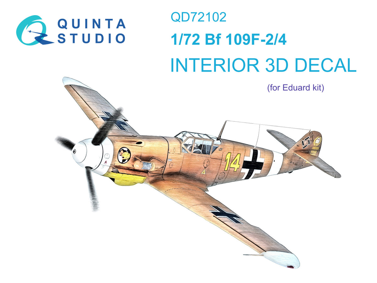 Messerschmitt Bf-109F-2/4 3D-Printed coloured Interior on decal paper (designed to be used with Eduard kits)