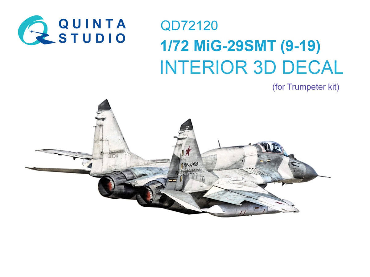Mikoyan MiG-29SMT 9-19 3D-Printed coloured Interior on decal paper (designed to be used with Trumpeter kits)