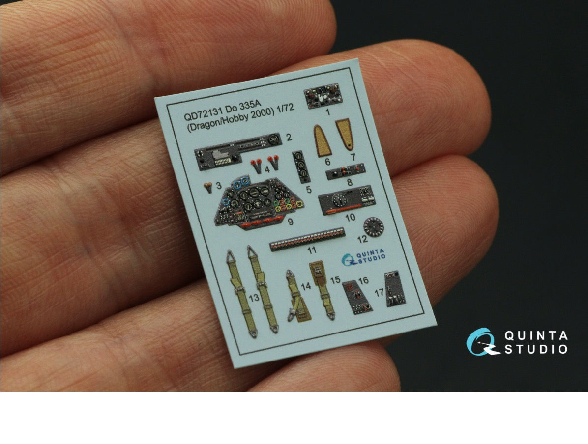 Dornier Do-335A 3D-Printed coloured Interior on decal paper (designed to be used with Dragon and Hobby 2000 kits)[Do-335A-0 Do-335A-1 Do-335A-10]